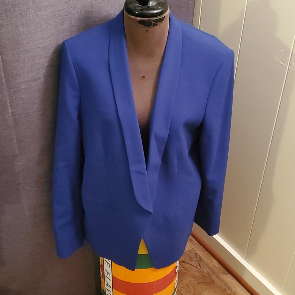 Royal blue Anne Kline open blazer